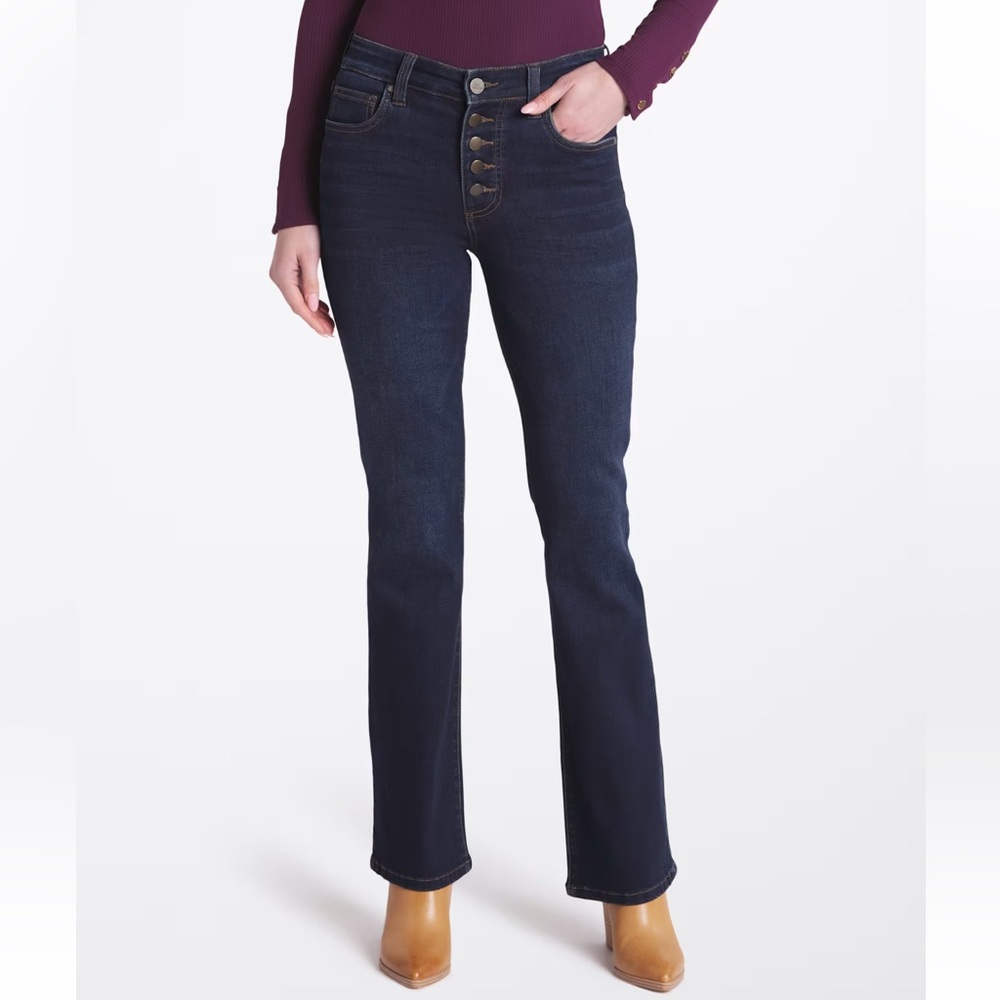 NWT KUT from the Kloth Natalie Bootcut High Rise Fab Ab Button Front Jeans sz 12